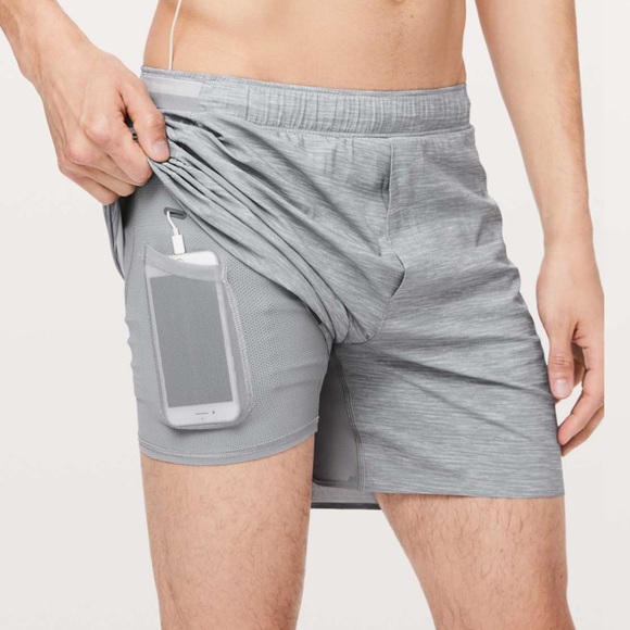 Lululemon Surge Short Lined Heather Allover Sea Salt - Picture 4 of 10